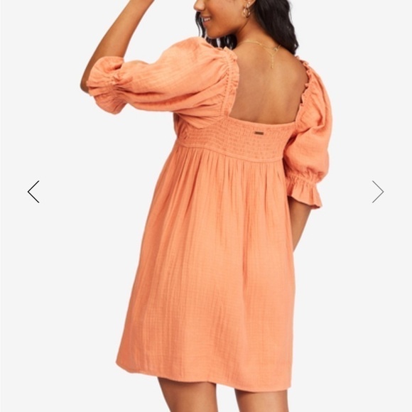 Billabong perfect paradise babydoll dress NWT peach color size medium - Picture 3 of 9